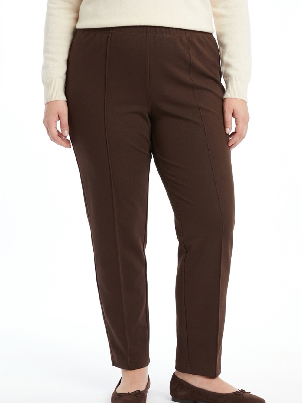 LILLY PULITZER | Slim Ankle Ponte Pants Brown With Front Seam Women's Size XL
